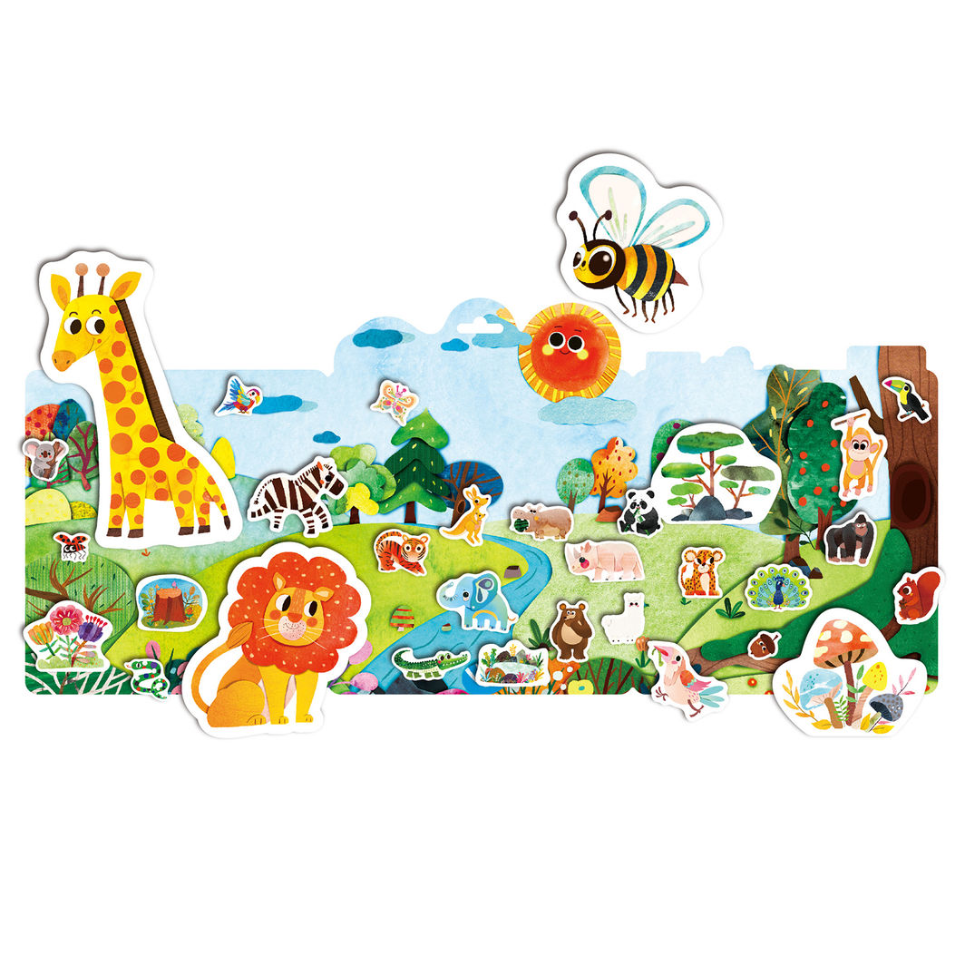 mierEdu - Jelly Stickers 31 pcs - Removable - Wild Animals