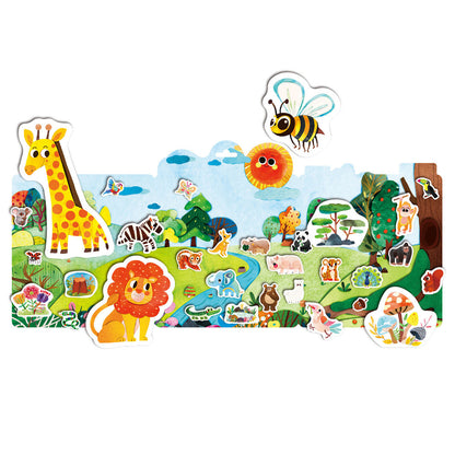 mierEdu - Jelly Stickers 31 pcs - Removable - Wild Animals