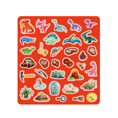 mierEdu - Jelly Stickers 34 Pieces - Removable - Dinoland