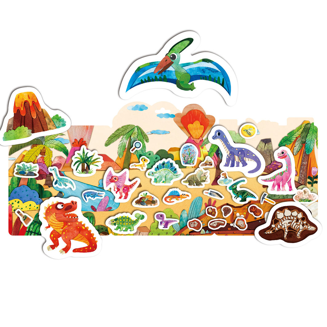 mierEdu - Jelly Stickers 34 Pieces - Removable - Dinoland