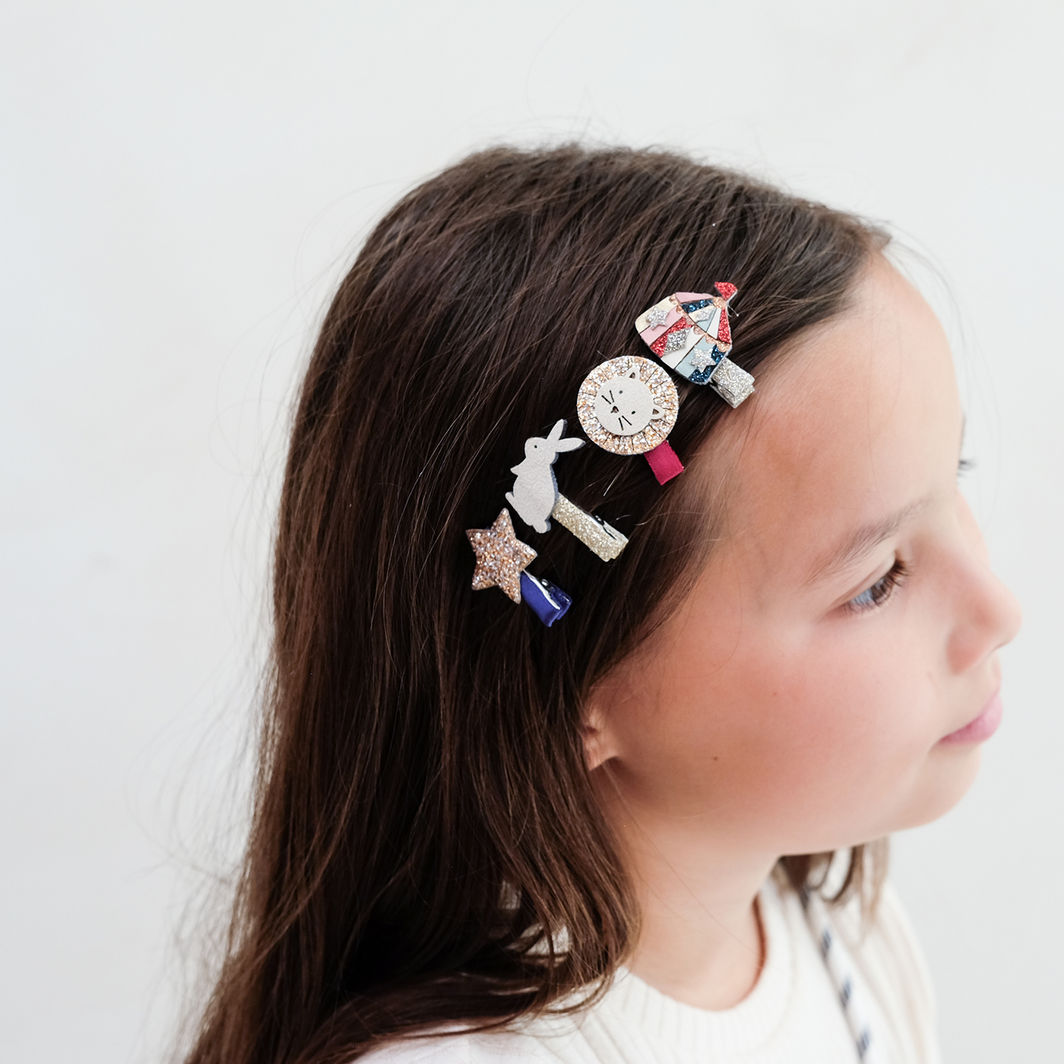 Mimi &amp; Lula - 8 Hair Clips - Mini Circus