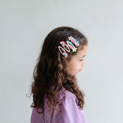 Mimi &amp; Lula - 4 Hair Clips - Disco Over the Rainbow Dancing Queen