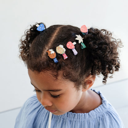Mimi &amp; Lula Hair Accessories, 8 Hair Clips - Mini Autumn Mushroom Village