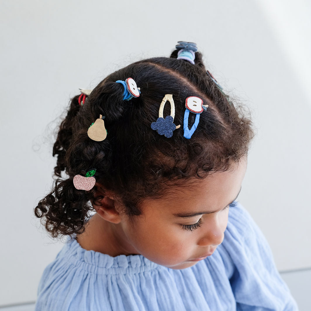Mimi &amp; Lula - 8 Hair Elastics - Mini Fruity Mushroom Village