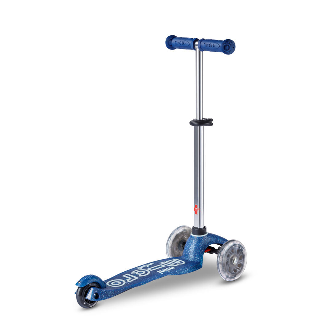 Micro Kick Scooter, Mini Deluxe Galaxy Glitter LED - Navy Blue