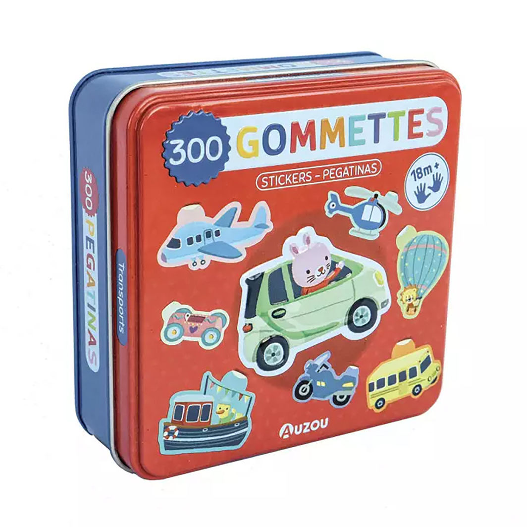 Auzou Metal Tin Stickers, Modes of Transport