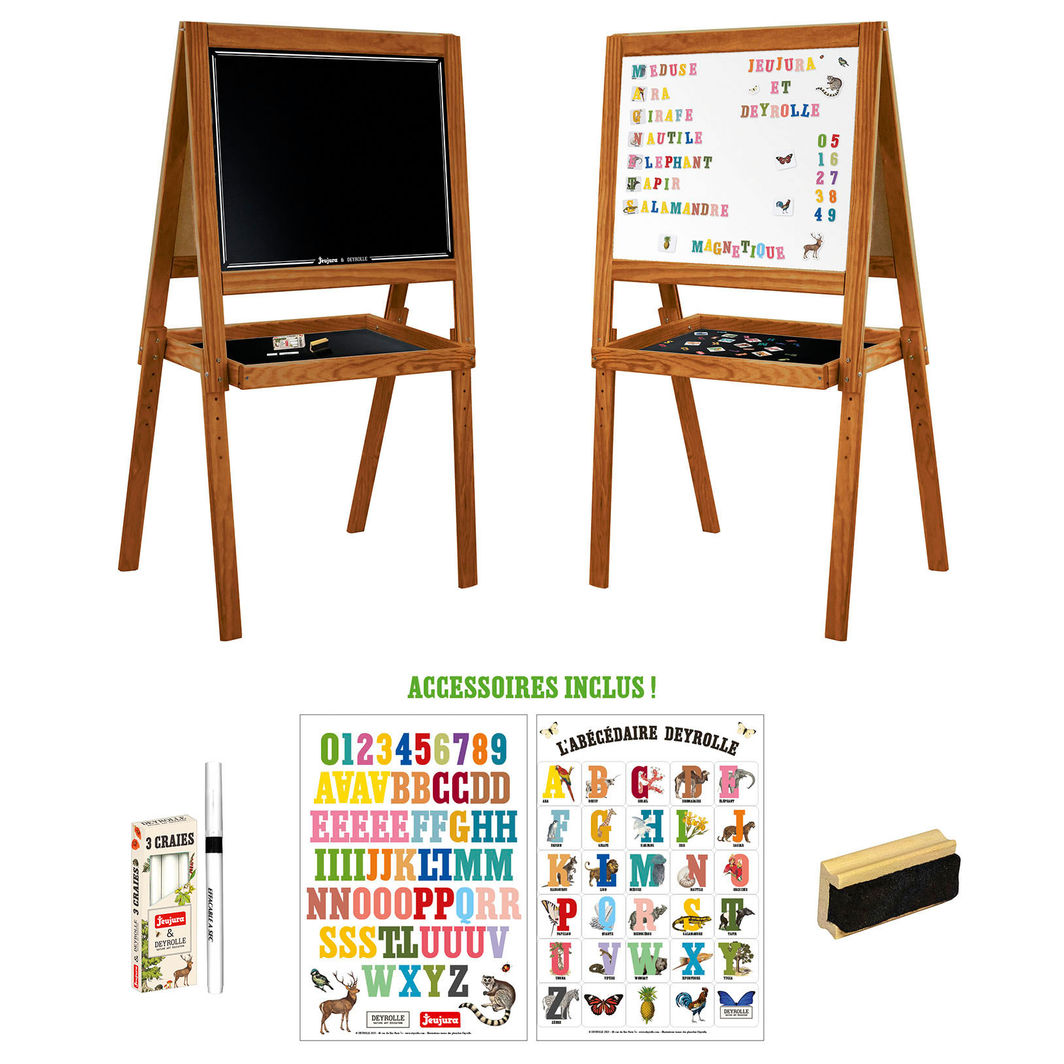 Vilac Jeujura, Double-Sided School Chalkboard with Magnets - Deyrolle