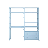 By Aulum Agger Deluxe Stigereol m. skrivebord, H: 179 x B: 163 cm - Himalayan Blue