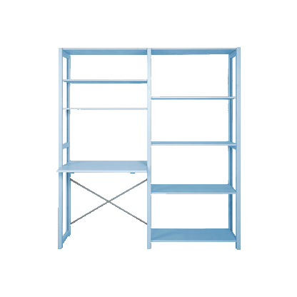 By Aulum Agger Large Shelving Unit with Desk, H: 198 x W: 163 cm - Himalayan Blue