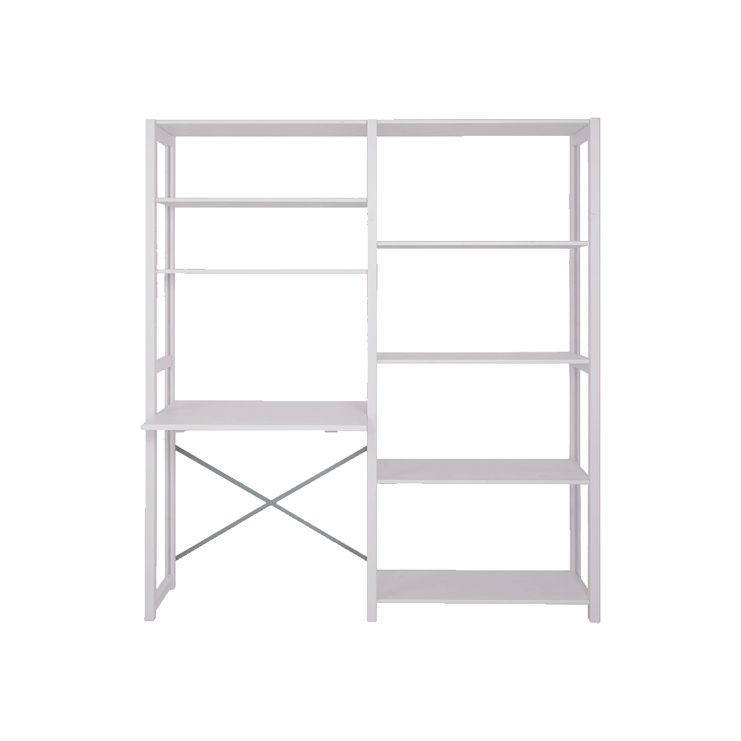 By Aulum Agger Large Ladder Shelf with Desk, H: 198 x W: 163 cm - Mushroom