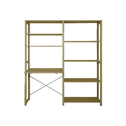 By Aulum Agger Large Shelving Unit with Desk, H: 198 x W: 163 cm - Olive