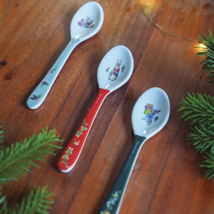 Petit Jour Paris Spoon, Peter Rabbit Christmas - Red