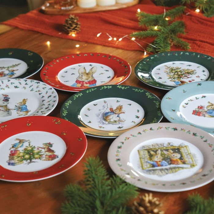 Petit Jour Paris, Peter Rabbit Christmas Plate, Red - Christmas Tree