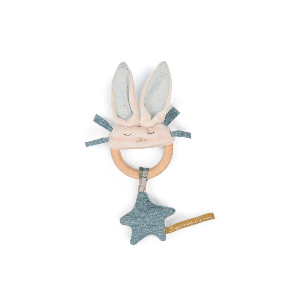 Moulin Roty Wooden Rattle, Bunny - La Petite Ecole de Danse