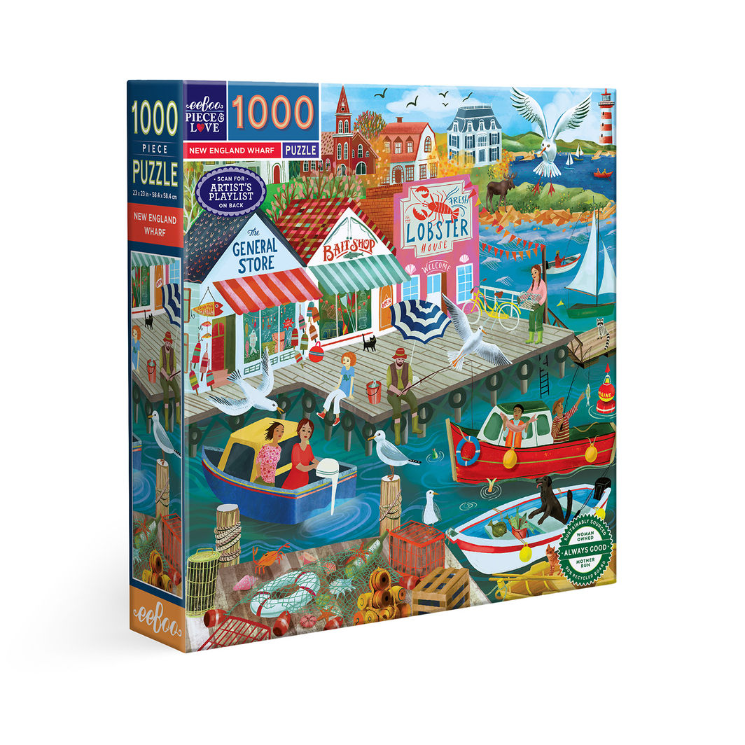 eeBoo Puslespil 1000 brk, New England Wharf