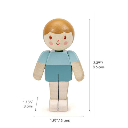 Tender Leaf Wooden Doll for Dollhouse, We Are Family - Ivory Boy