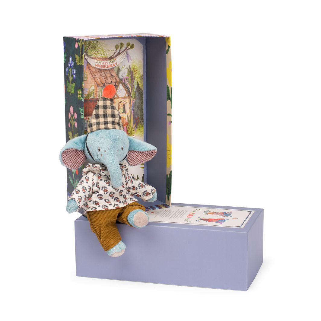 Moulin Roty Plush Toy, Elephant 25cm - Pablo Les Minouchkas