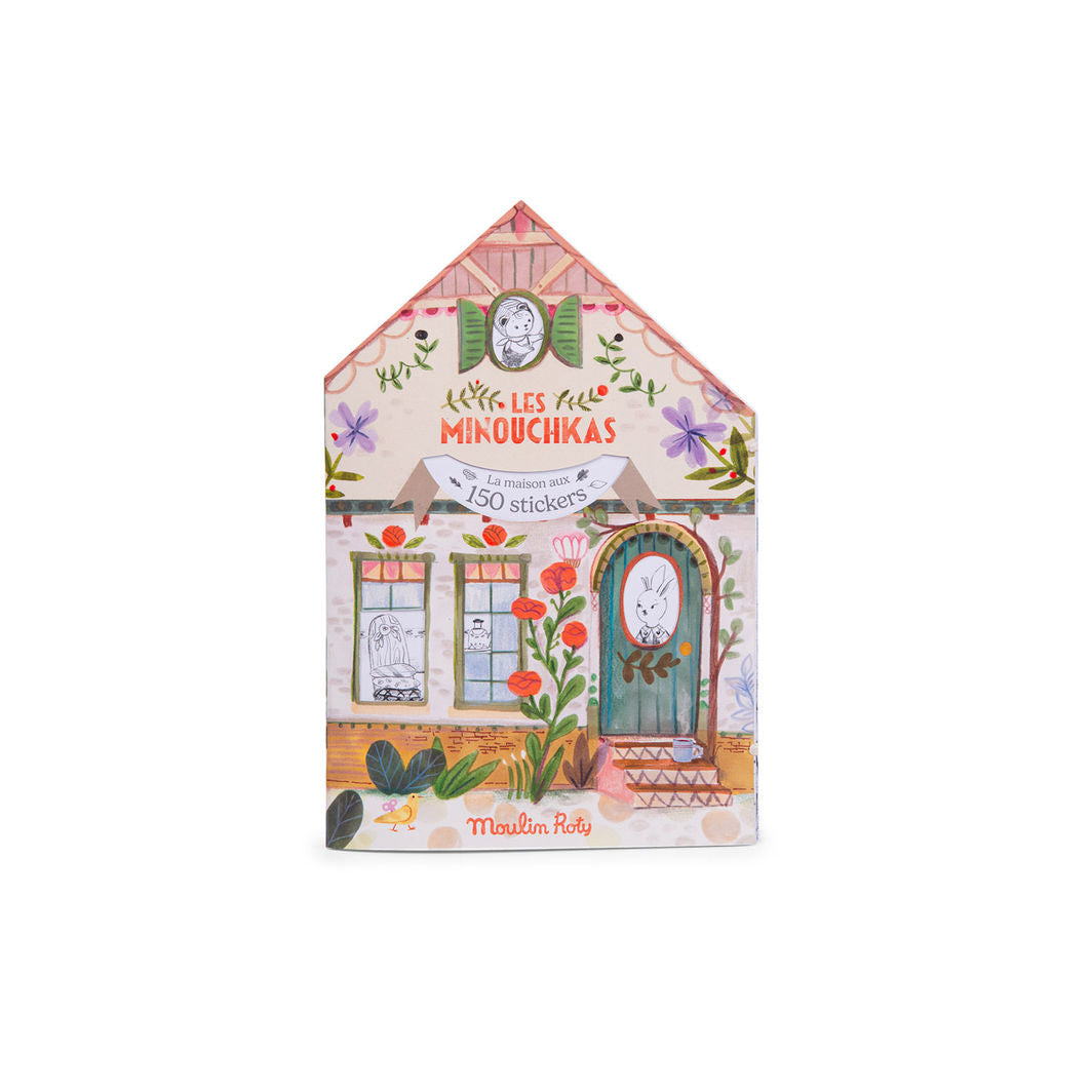 Moulin Roty Coloring Book with 150 Stickers, Les Minouchkas