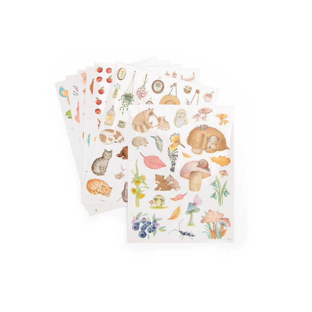 Moulin Roty Coloring Book with 230 Stickers, Les Rosalies