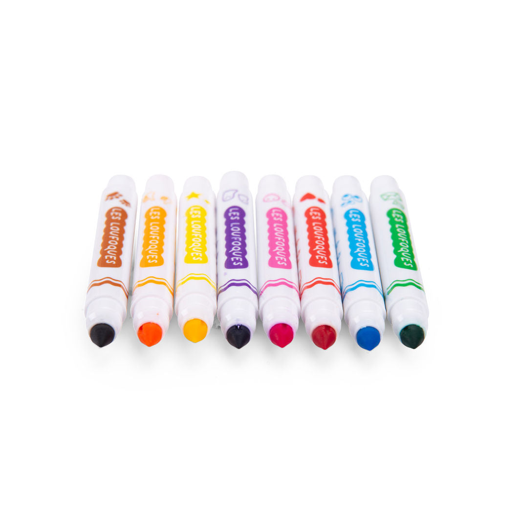 Moulin Roty Set of 8 Stamp Pens, Les Loufoques