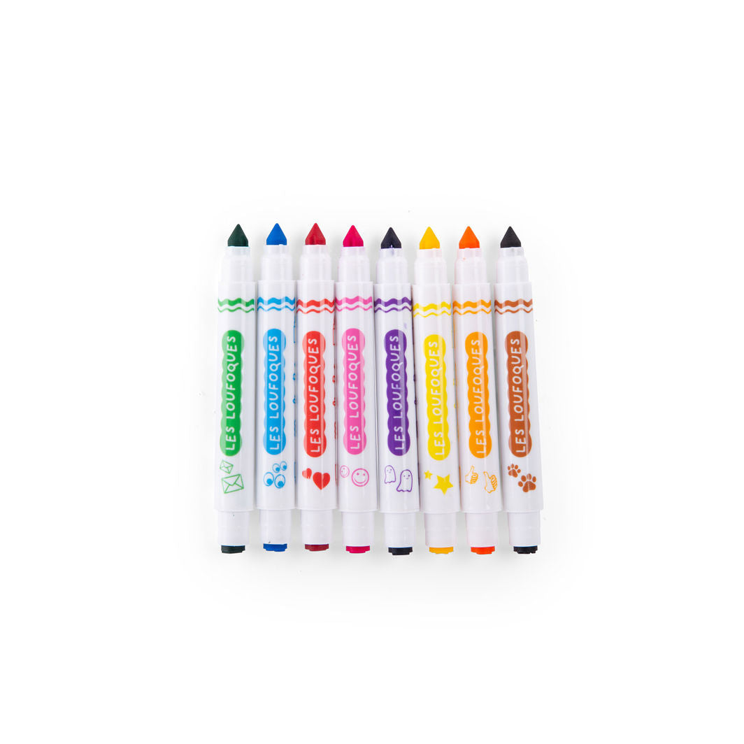 Moulin Roty Set of 8 Stamp Pens, Les Loufoques
