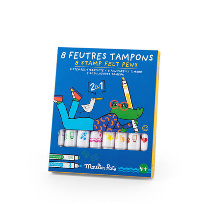 Moulin Roty Set of 8 Stamp Pens, Les Loufoques