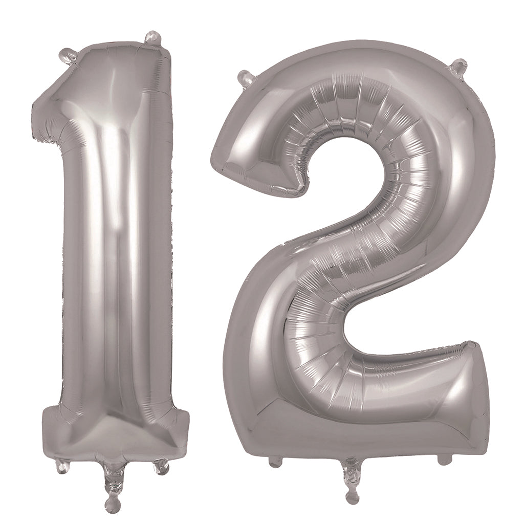 My Little Day, Giant Foil Balloon in Numbers, Silver - 0-9