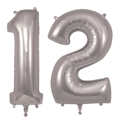My Little Day, Giant Foil Balloon in Numbers, Silver - 0-9