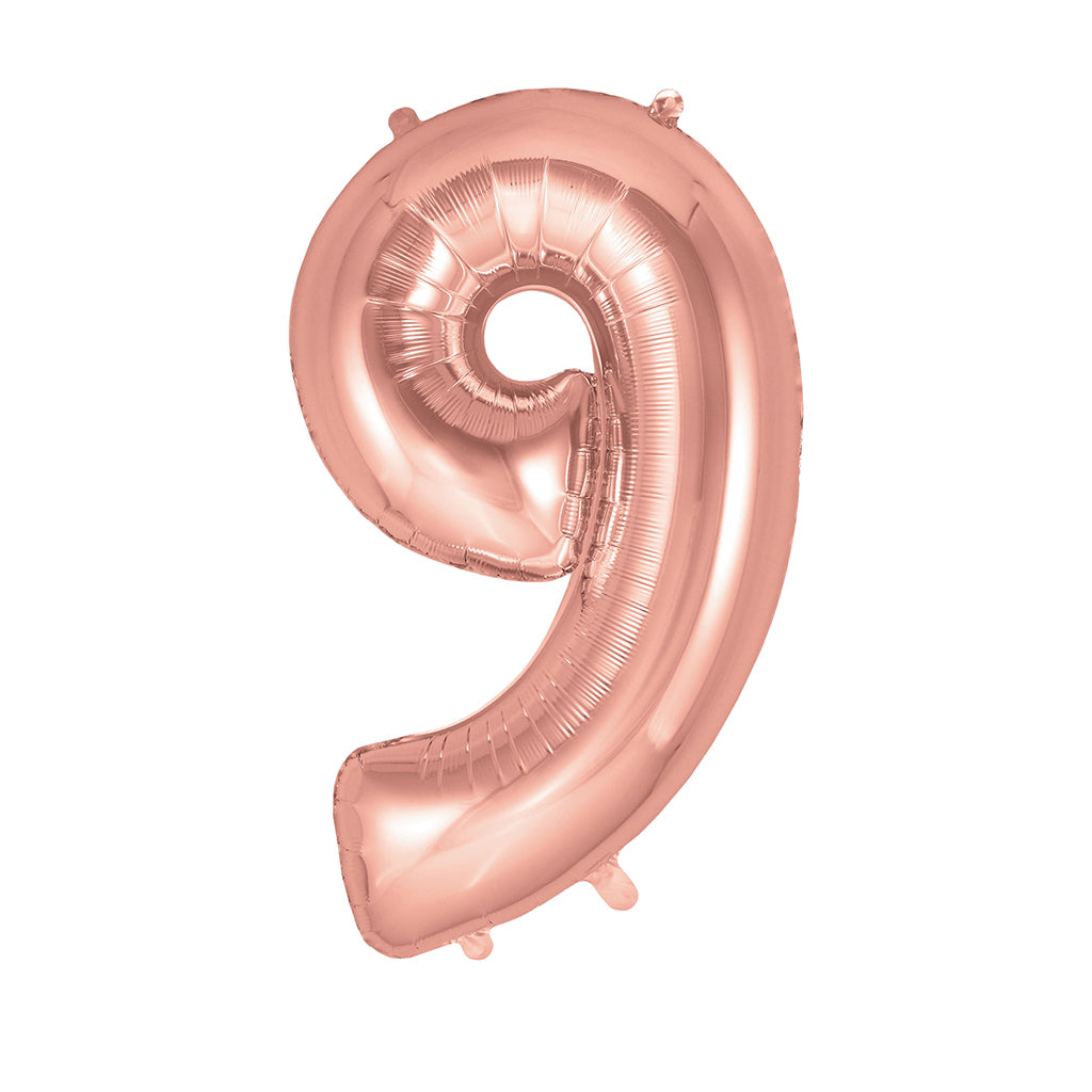 My Little Day, Giant Foil Number Balloons, Rose Gold - 0-9