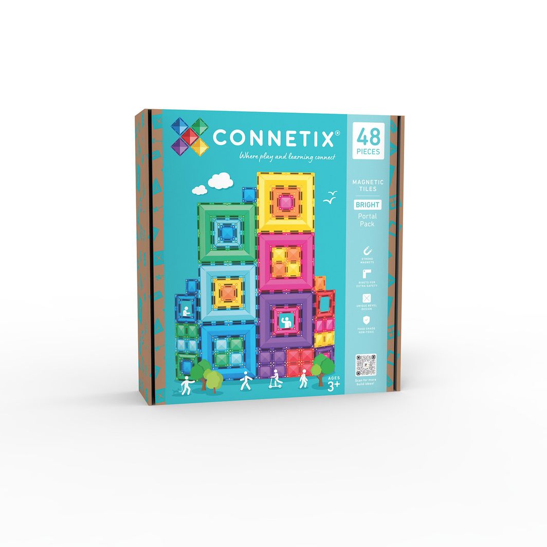 Connetix Bright Portal Pack, Magnetic Building Set with 48 Pieces