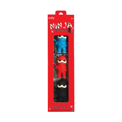 Ooly Erasers Set of 3 - Ninja