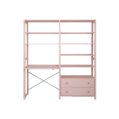 By Aulum Agger Deluxe Ladder Shelf with Desk, H: 198 x W: 163 cm - Blush