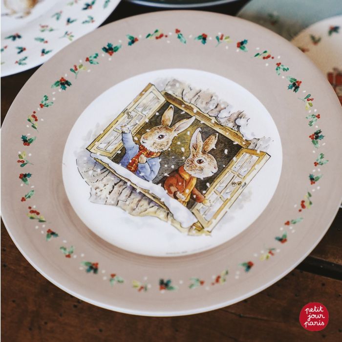Petit Jour Paris, Peter Rabbit Christmas Plate - The Window