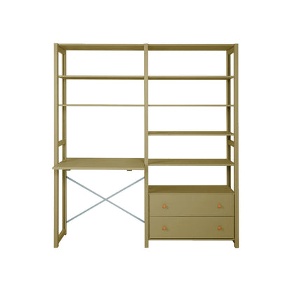By Aulum Agger Deluxe Stigereol m. skrivebord, H: 179 x B: 163 cm - Olive 