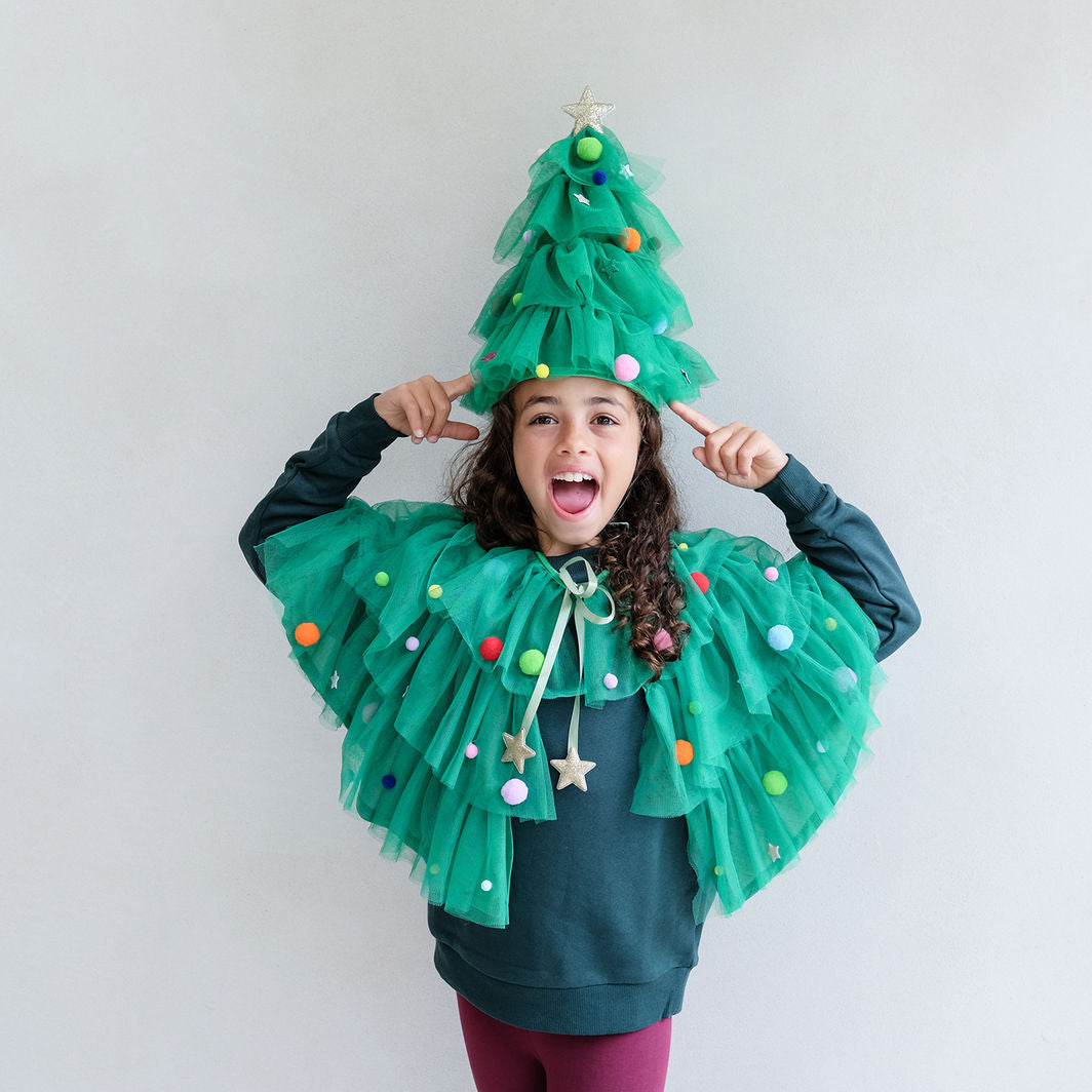 Mimi &amp; Lula Cape, Green Christmas Tree