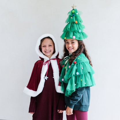 Mimi &amp; Lula Cape, Green Christmas Tree