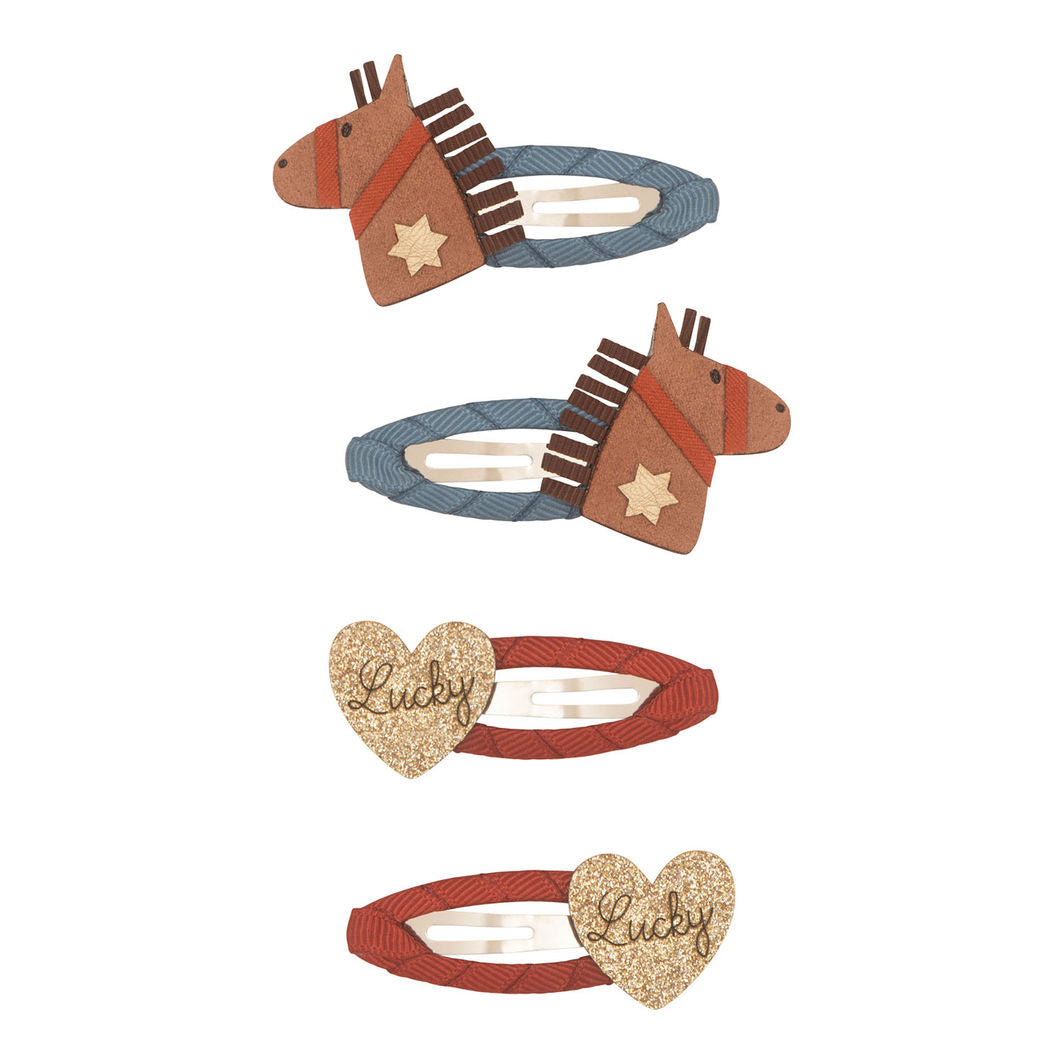 Mimi &amp; Lula Hair Clips, Set of 4 - Lucky Horse