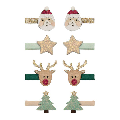 Mimi &amp; Lula 8 Hair Clips, Mini Santa Christmas