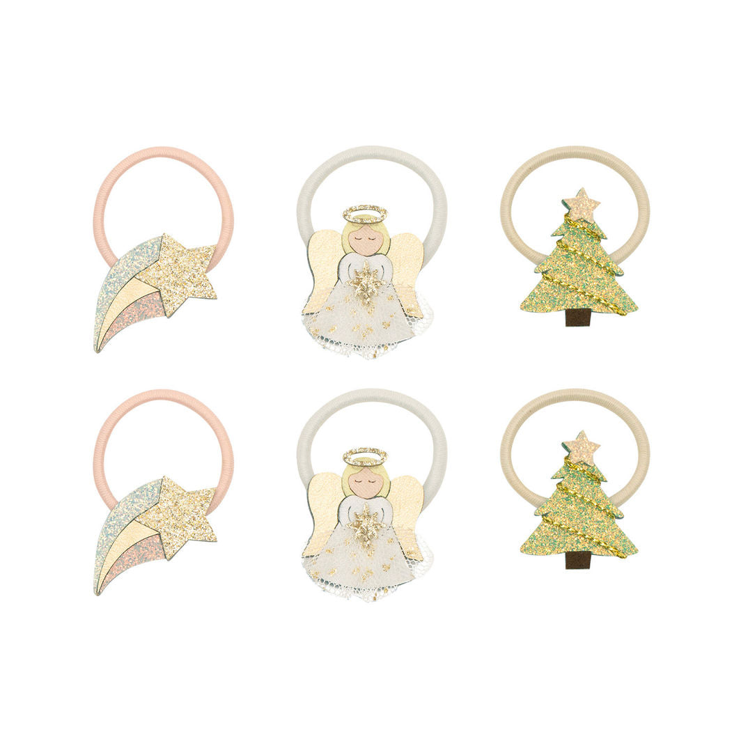 Mimi &amp; Lula 6 Hair Elastics, Mini Angel Christmas