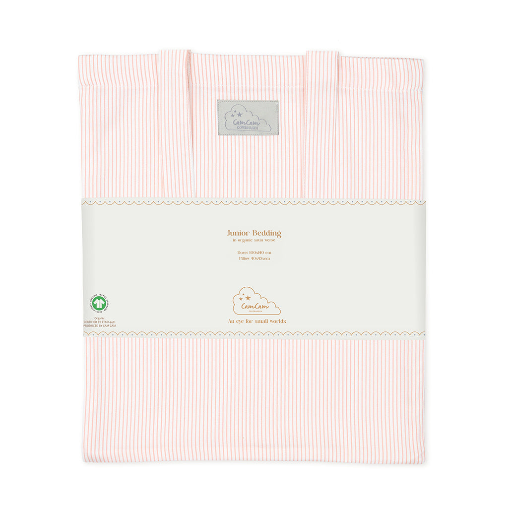 Cam Cam Bedding Set, Junior, 100x140cm - GOTS - Classic Stripes Rose