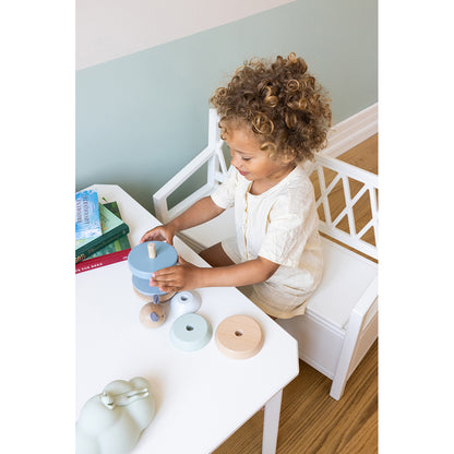 Cam Cam Harlequin Kids Storage Bench – White