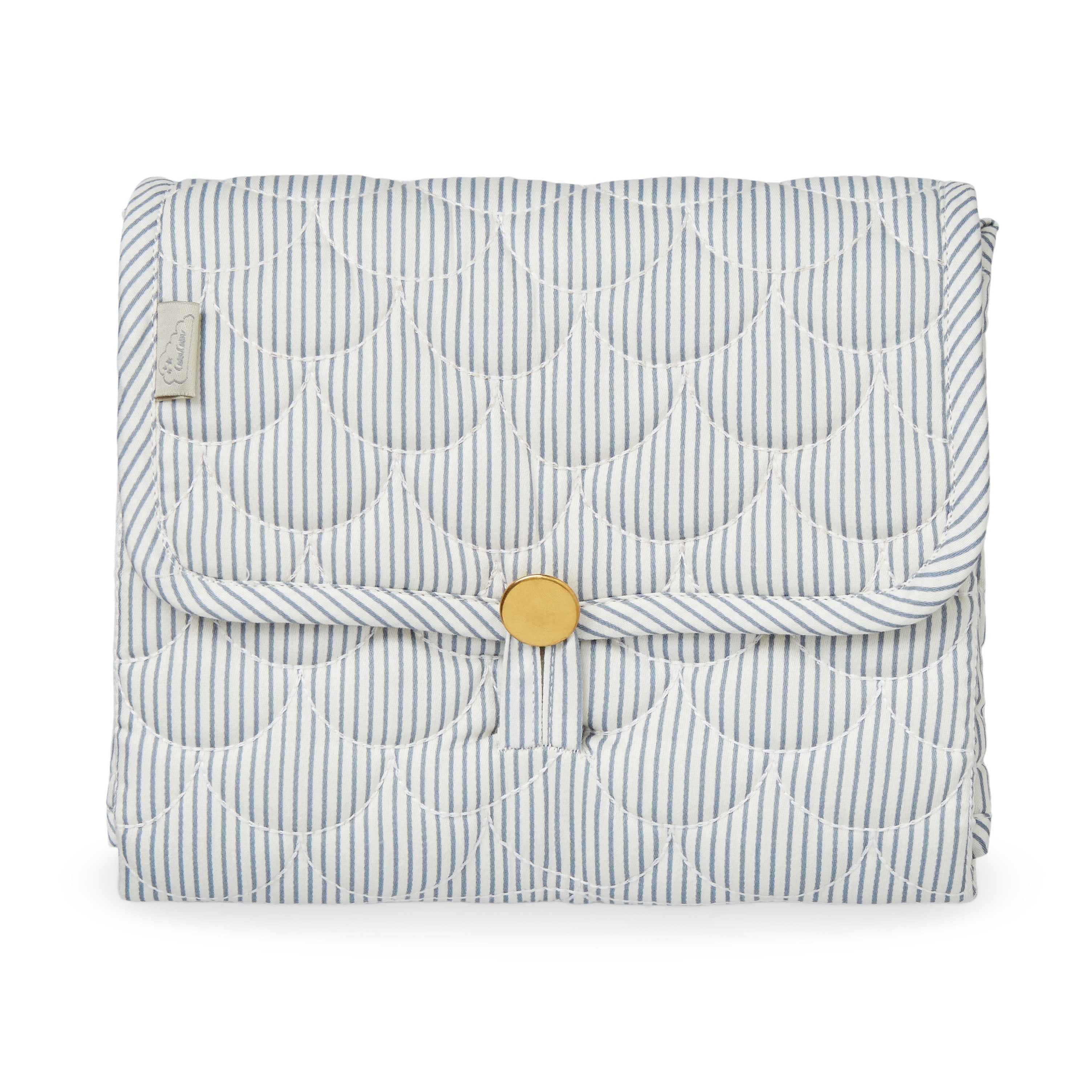 Cam Cam Changing Pad, Quilted - Classic Stripes Blue/Praline