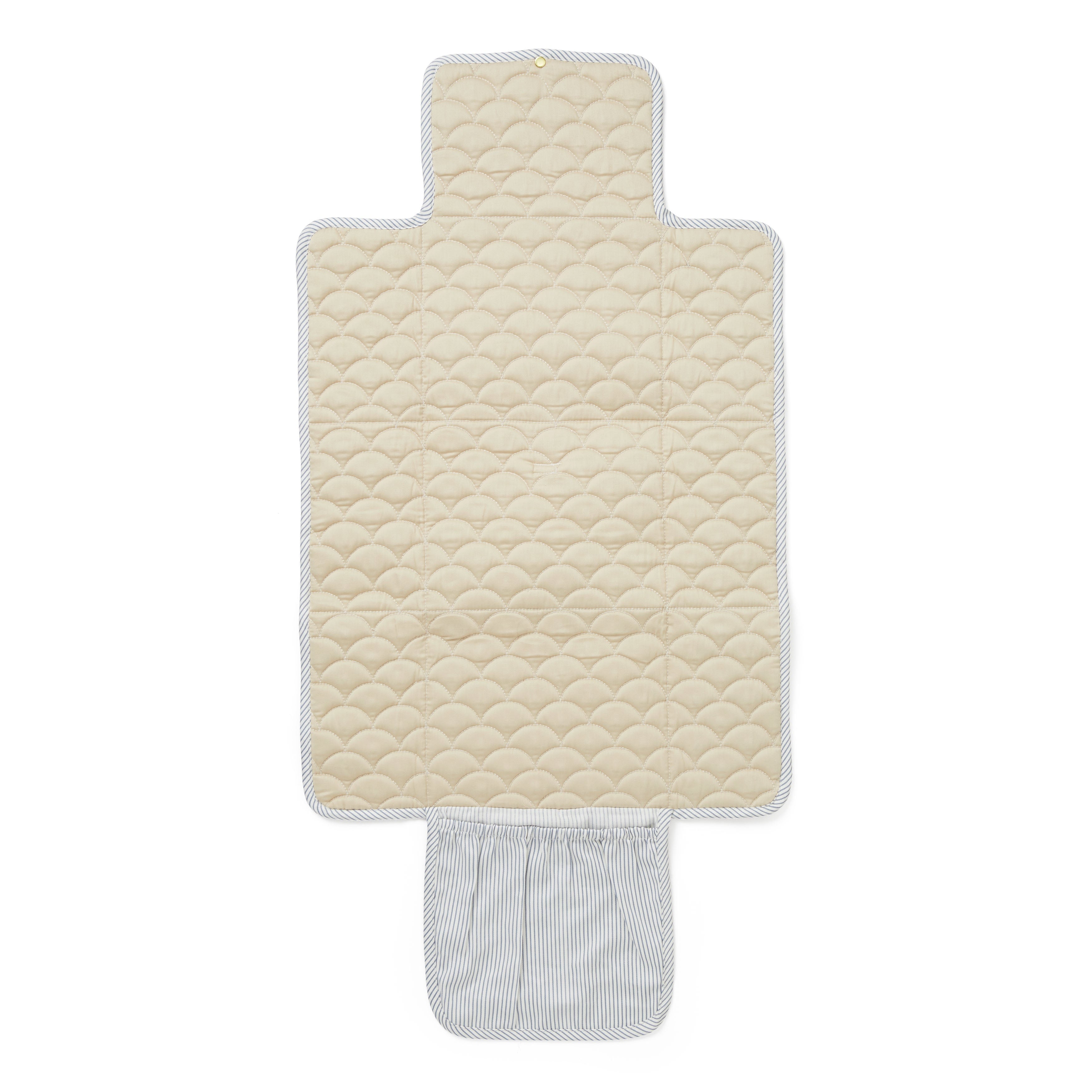 Cam Cam Changing Pad, Quilted - Classic Stripes Blue/Praline