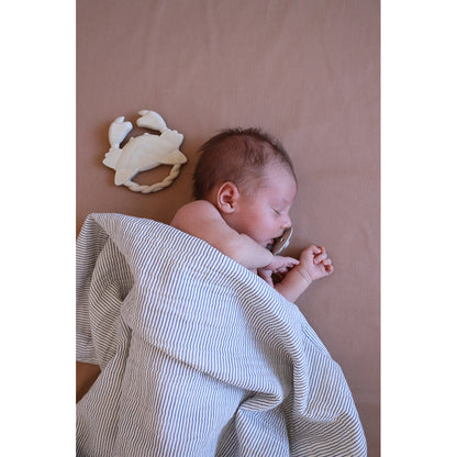 Cam Cam Muslin Baby Blanket, Organic, GOTS - Stripe Blue