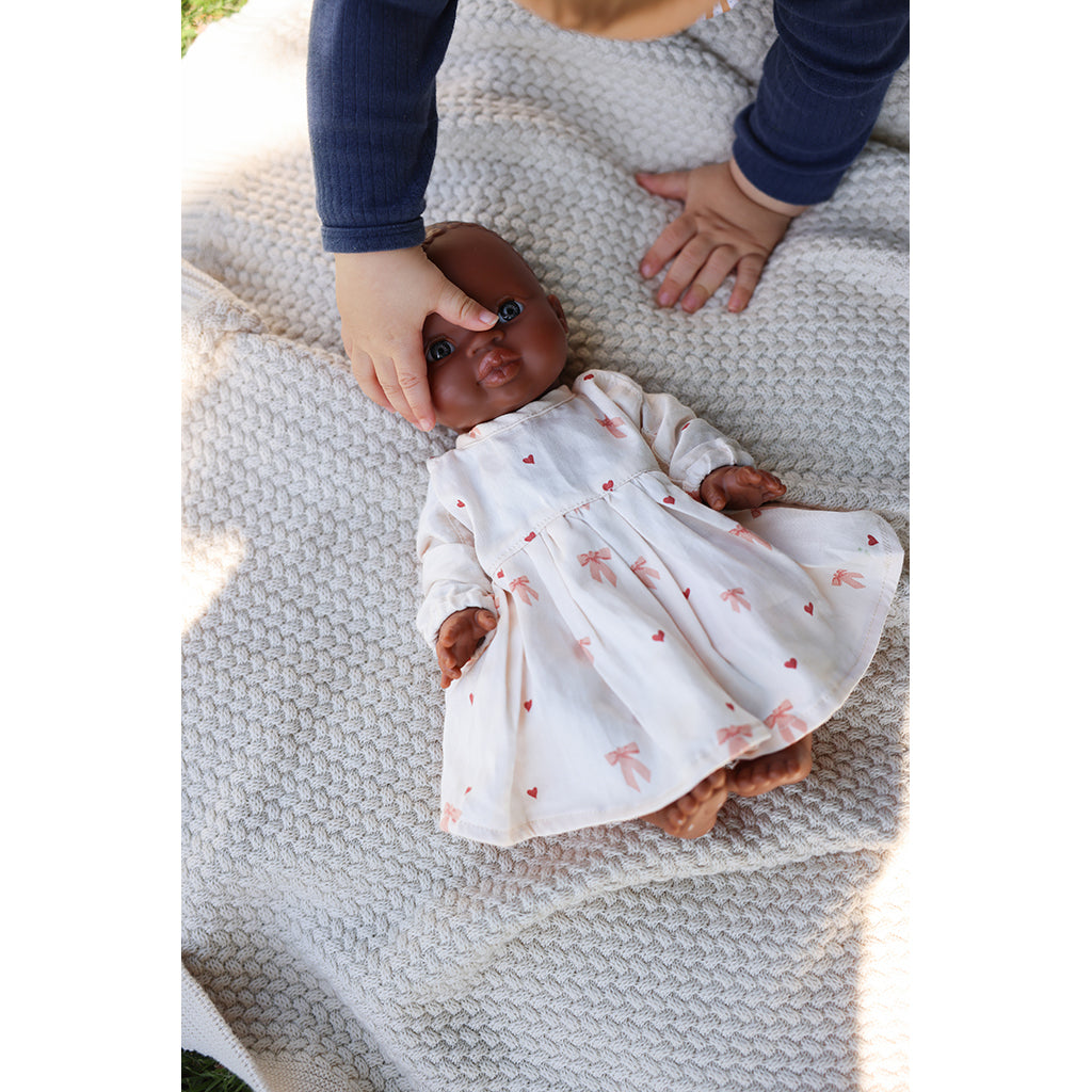 Cam Cam Doll Clothes, GOTS - Dress, Shorts, and Hat - Bows