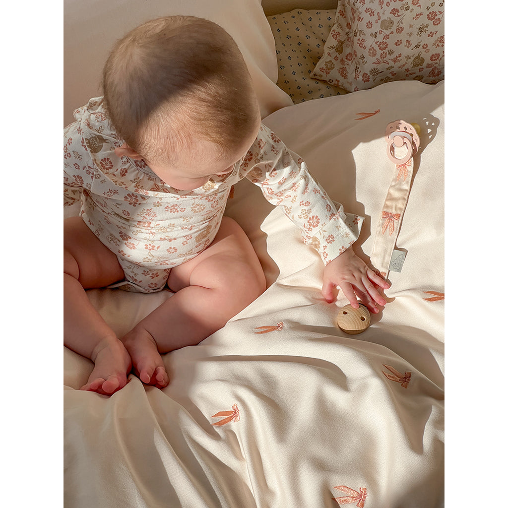 Cam Cam Baby Bedding, Organic, Embroidered - Bows