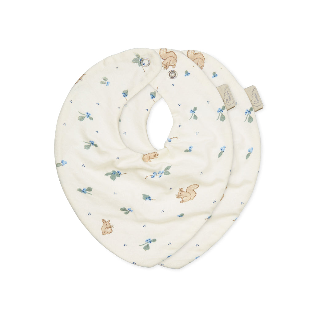 Cam Cam bandana hagesmæk, jersey, 2-Pack - GOTS - Blueberries