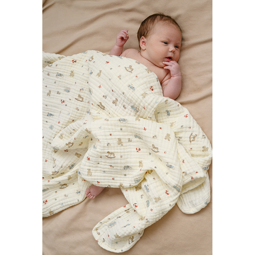 Cam Cam Muslin Baby Blanket, Organic, GOTS - Vintage Toys