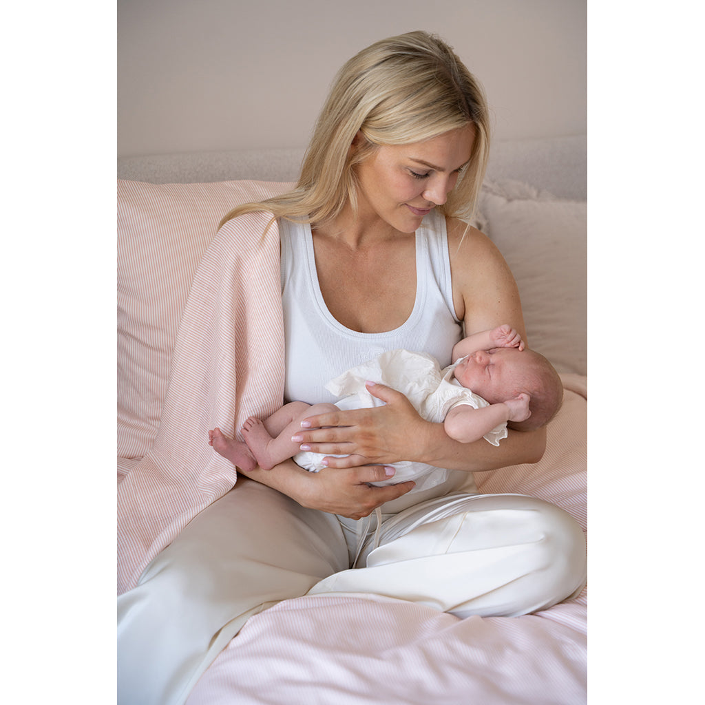 Cam Cam Printed Muslin Cloth, 2-Pack - GOTS - Classic Stripes Rose
