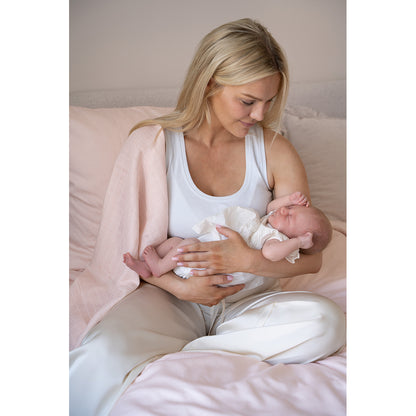 Cam Cam Printed Muslin Cloth, 2-Pack - GOTS - Classic Stripes Rose